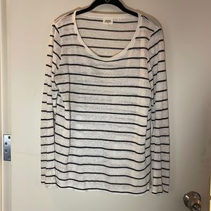 Hartford Striped linen long sleeve tee